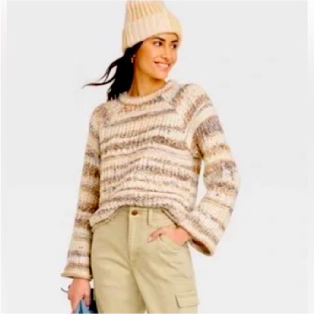 Brown and cream striped sweater by Universal Thread, size small NWT